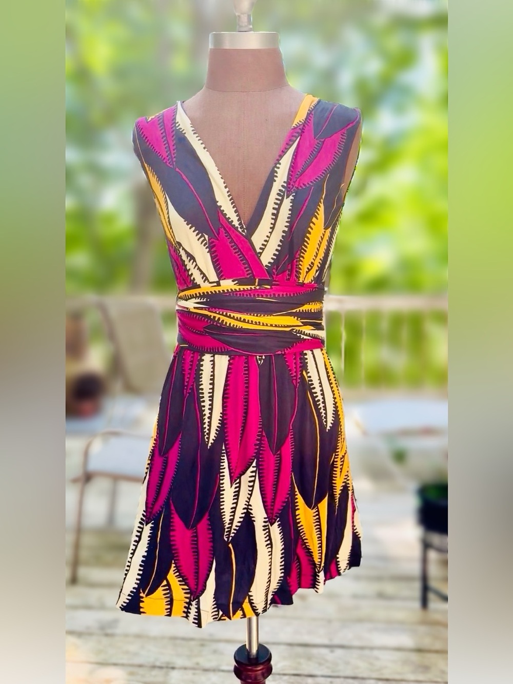 Matthew Williamson Stunning Bold Dress With Attached Obi sash